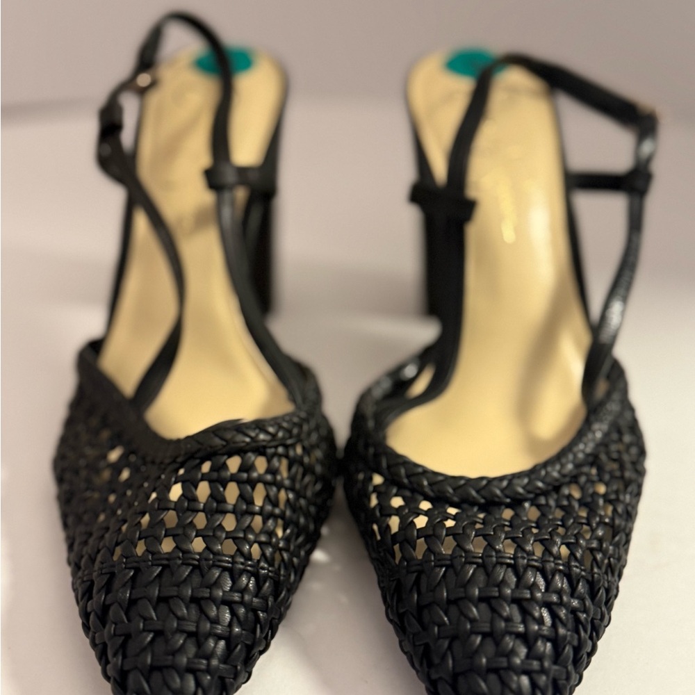 Jessica Simpson Nyara Black Woven Heels Women’s 8